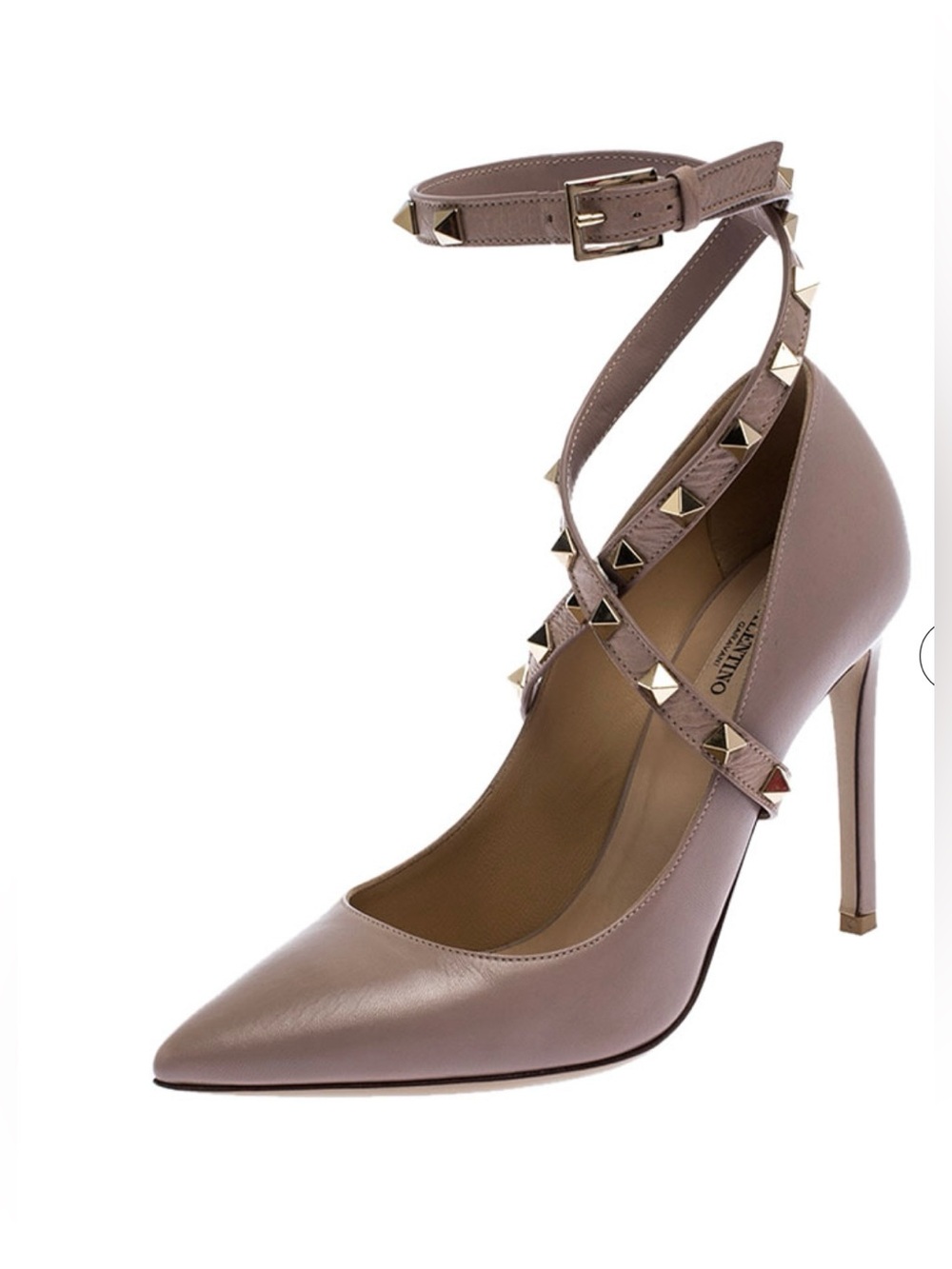 Valentino Rockstud Trim Ankle Wrap Pumps